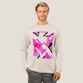 Magenta Rosa Schwarze Formen Abstrakt MCM inspirie Tri-Blend Shirt (Volle Vorderseite)