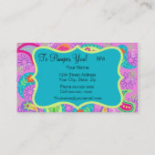 Magenta Rosa Türkis Modernes Paisley Muster Visitenkarte (Rückseite)