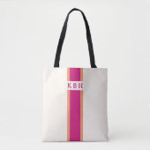 Magenta Rosa und Orange | Monogramm für den klassi Tasche (Vorderseite)