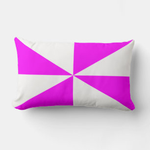 Magenta Rosa und Weißes Windrad Lendenkissen
