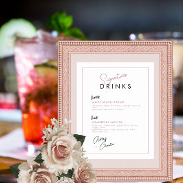 Magenta Rose Black Signature Drink Hochzeitszeiche Poster