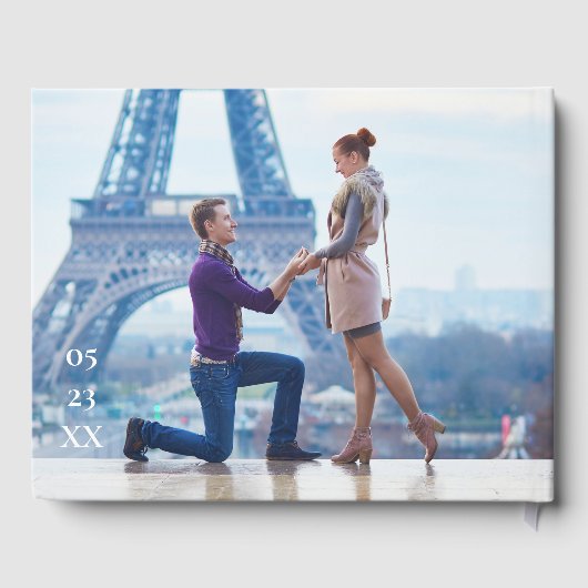 Magenta Rose Botanisches Wappen Hochzeitmongramm Gästebuch (Rückseite)