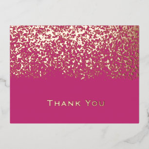Magenta Rose Gold Folie Hochzeit Danke Folien Feiertagspostkarte