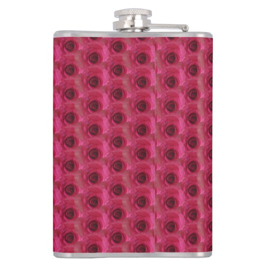 Magenta Rose - Modernes Blumendesign Flachmann (Rückseite)