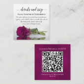 Magenta Rose Posh Wedding Details & UAWG QR Code Begleitkarte (Vorne/Hinten)