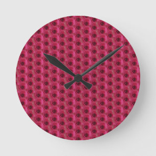 Magenta-Rose Runde Wanduhr