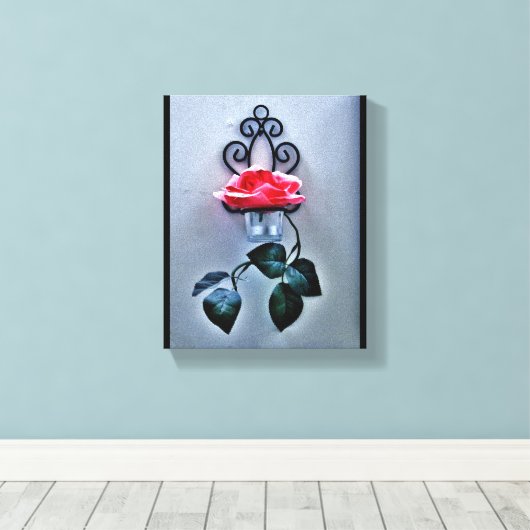 Magenta Rose Sconce Leinwanddruck (Insitu (Holzboden))