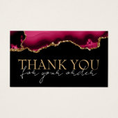 Magenta Rotes Gold-Agglomerat Danke Discount-Karte (Vorderseite)