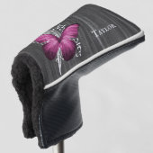 Magenta Rustic Butterfly Personalisiert Golf Headcover (3/4 Vorderseite)
