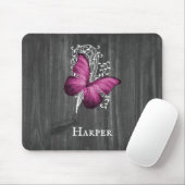 Magenta Rustic Butterfly Personalisiert Mouse Pad Mousepad (Mit Mouse)