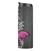 Magenta Rustic Butterfly Personalisiert Thermosbecher (Nach rechts gedreht)