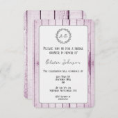 Magenta Rustic Monogram Bridal Dusche Einladung (Vorne/Hinten)
