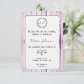Magenta Rustic Monogram Bridal Dusche Einladung (Stehend Vorderseite)