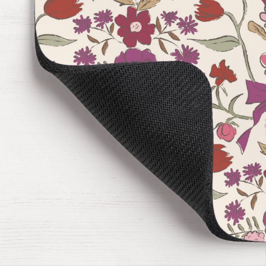 Magenta Rustikale Bögen und Blüten Mousepad (Ecke)