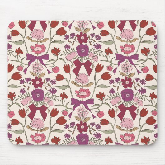Magenta Rustikale Bögen und Blüten Mousepad (Vorne)