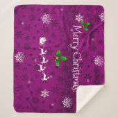 Magenta Santa's Schlitten und Rentier Sherpa Blank Sherpadecke (Vorderseite)