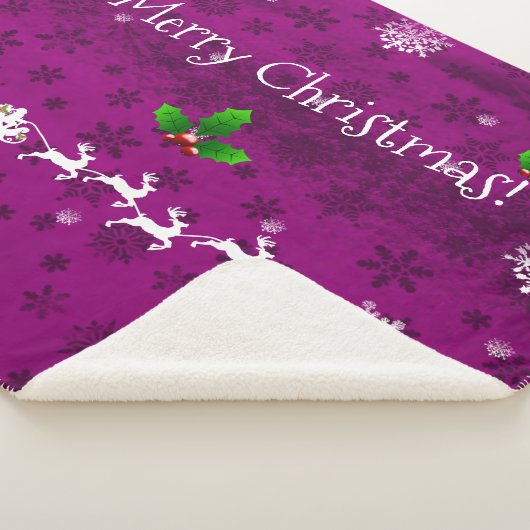 Magenta Santa's Schlitten und Rentier Sherpa Blank Sherpadecke (3/4)