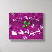 Magenta Santa's Sleigh and Rentier Canvas Print Leinwanddruck (Vorderseite)