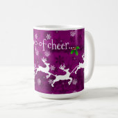 Magenta Santa's Sleigh and Rentier Coffee Tasse (VorderseiteRechts)