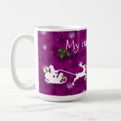 Magenta Santa's Sleigh and Rentier Coffee Tasse (Links)