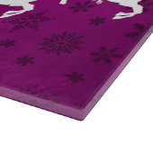 Magenta Santa's Sleigh and Rentier Cutting Board Schneidebrett (Ecke)