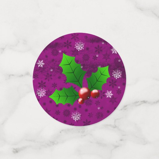 Magenta Santa's Sleigh and Rentier Table Confetti Konfetti (Klein Vorderseite)