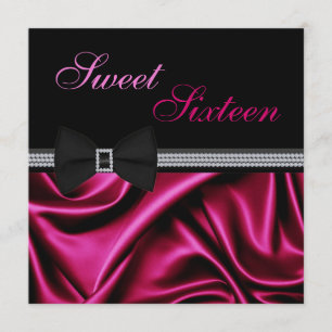 Magenta Satin und Gems 16 . Geburtstag Einladung