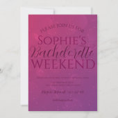 Magenta Schatten Bachelorette Wochenende & Details Einladung (Vorderseite)