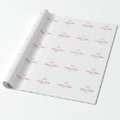 magenta Schleifename Monogramm Kritzelillustration Geschenkpapier (Ungerollt)