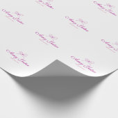 magenta Schleifename Monogramm Kritzelillustration Geschenkpapier (Ecke)