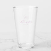 magenta Schleifename Monogramm Kritzelillustration Glas (Rückseite)
