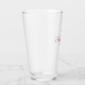 magenta Schleifename Monogramm Kritzelillustration Glas (Rechts)