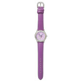 Magenta Schmetterlingsbusch Armbanduhr (Flach)