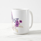 Magenta Schmetterlingsbusch Kaffeetasse (VorderseiteRechts)