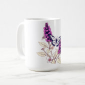 Magenta Schmetterlingsbusch Kaffeetasse (Vorderseite Links)