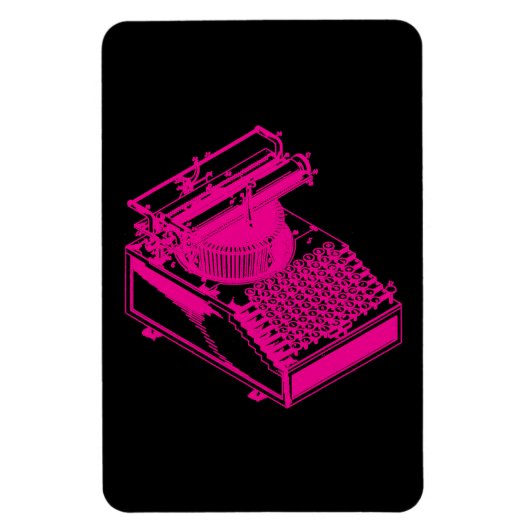 Magenta Schreibmaschine Magnet (Vertikal)
