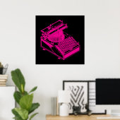 Magenta Schreibmaschine Poster (Heimbüro)