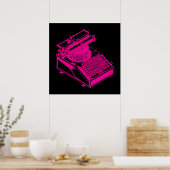 Magenta Schreibmaschine Poster (Küche)