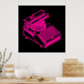 Magenta Schreibmaschine Poster (Küche)