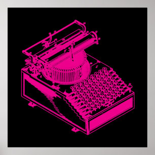 Magenta Schreibmaschine Poster