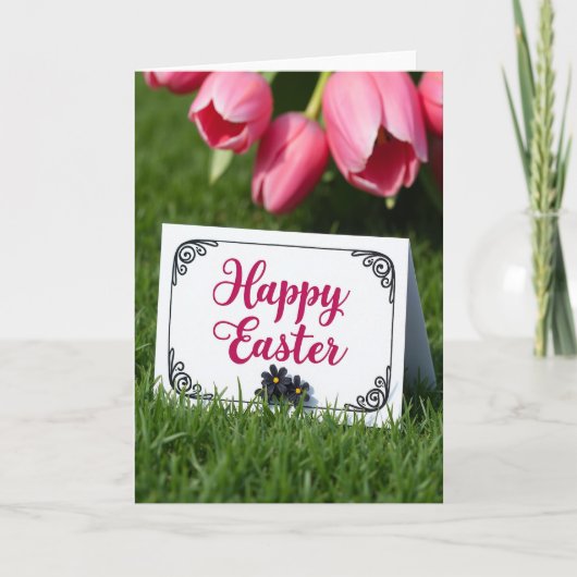 Magenta Script Frühlingskarte Karte (Vorderseite)
