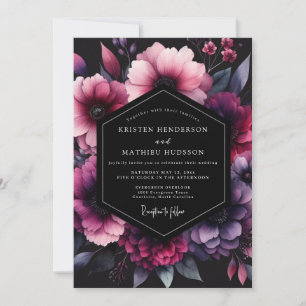 Magenta Shadow Bloom Hochzeit Einladung