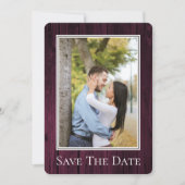 Magenta Simple Rustic Foto Save the Date (Vorderseite)
