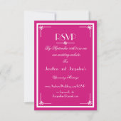 Magenta-Skript-E-Mail-Website Hochzeit RSVP-Karte RSVP Karte (Vorderseite)