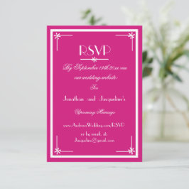 Magenta-Skript-E-Mail-Website Hochzeit RSVP-Karte RSVP Karte