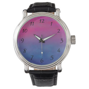 Magenta Sky Abstrakt Landschaft Armbanduhr