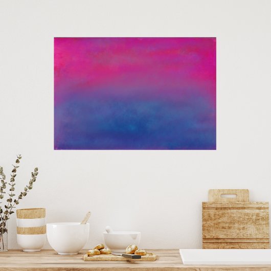 Magenta Sky Abstrakt Landschaft Poster (Küche)