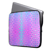 Magenta, Sky Blue und Navy Geometric Laptopschutzhülle (Vorderseite Links)