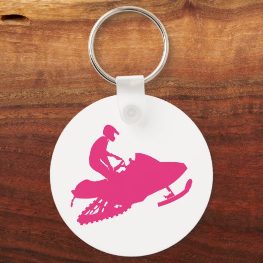 Magenta-Snowmobiler Schlüsselanhänger (Vorderseite)