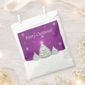 Magenta Snowy Christmas Tree Favor Bags Geschenktütchen (Ausgeschnitten)